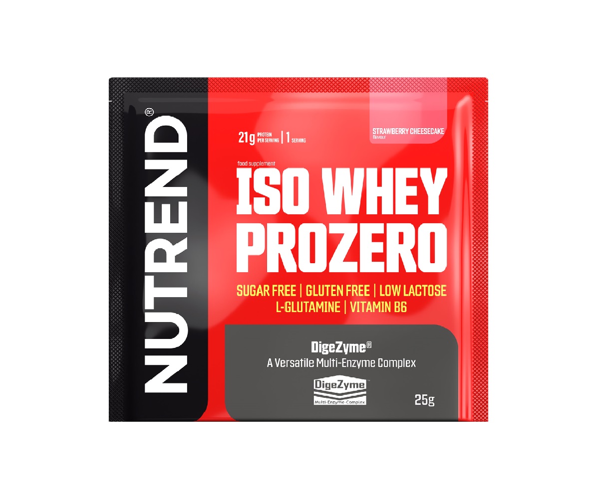 Nutrend Iso Whey Prozero jahodový cheesecake 25 g Nutrend