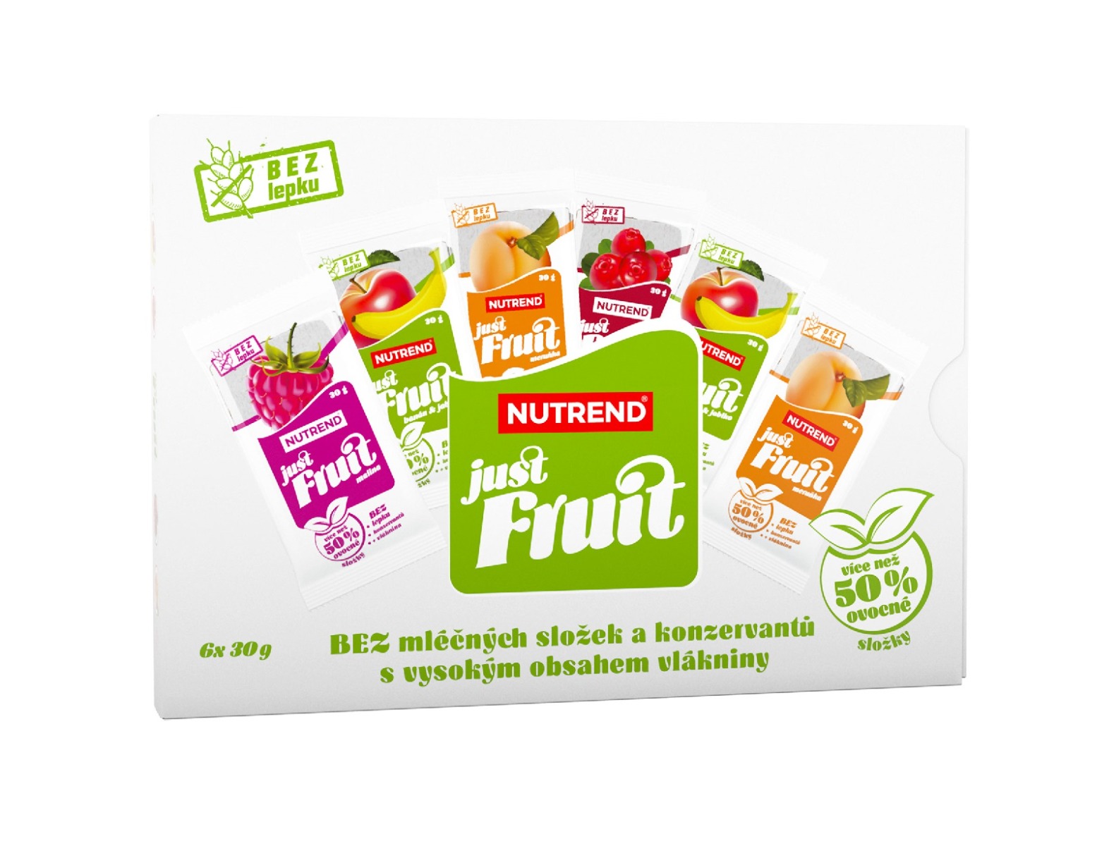 Nutrend Just Fruit mix příchutí dárkové balení 6x30 g Nutrend