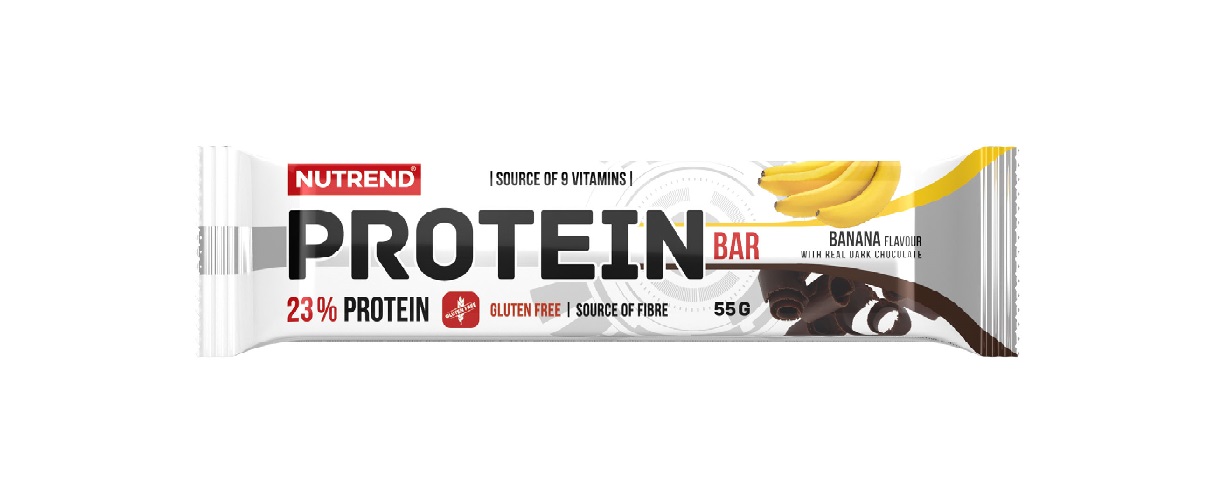 Nutrend Protein Bar banán v hořké čokoládě 55 g Nutrend