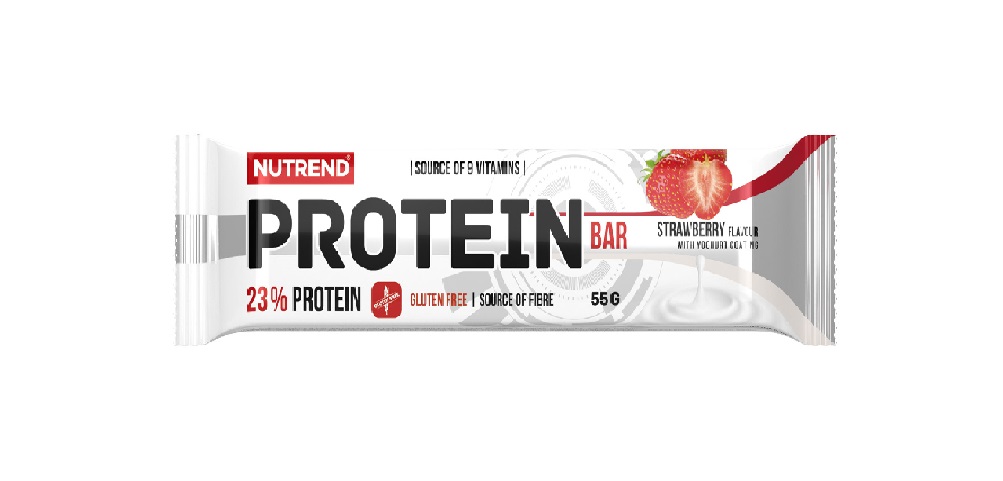 Nutrend Protein Bar jahoda v jogurtové polevě 55 g Nutrend