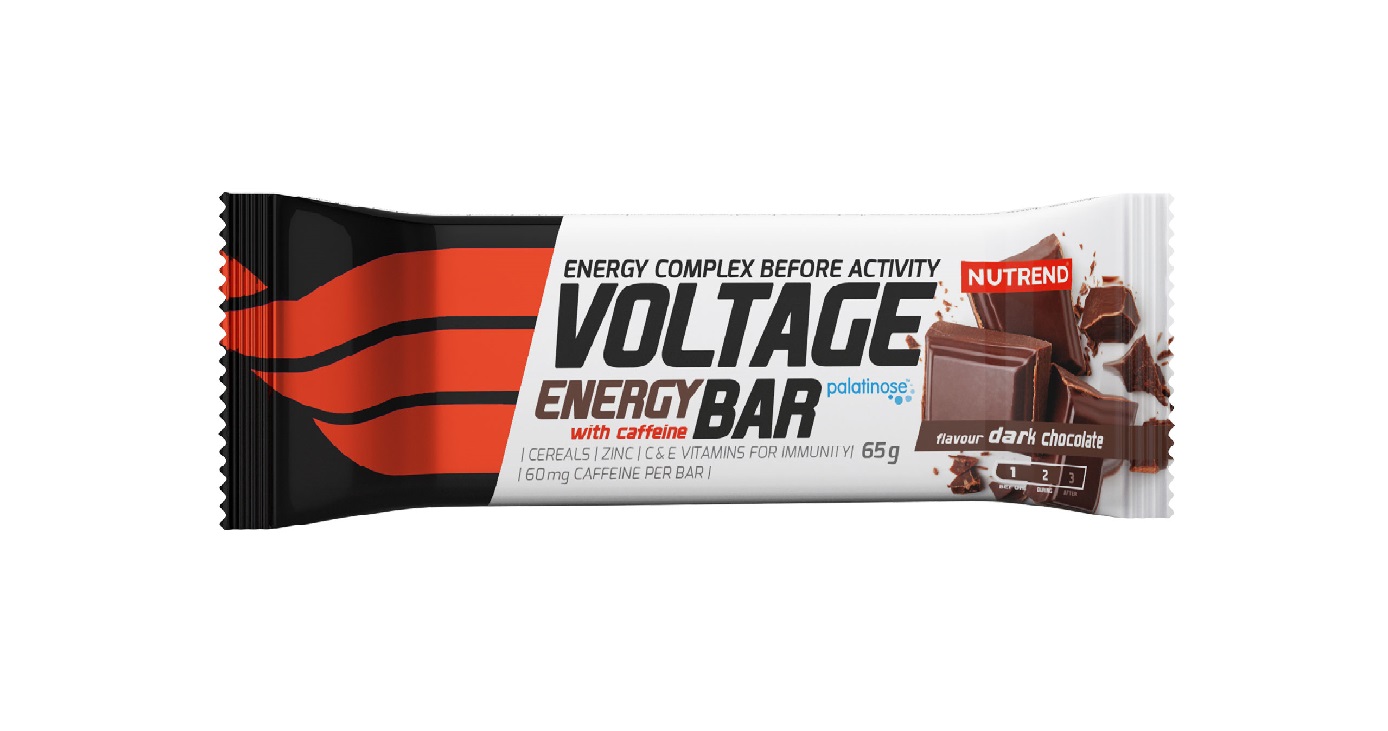 Nutrend Voltage Energy Bar with Caffeine hořká čokoláda 65 g Nutrend