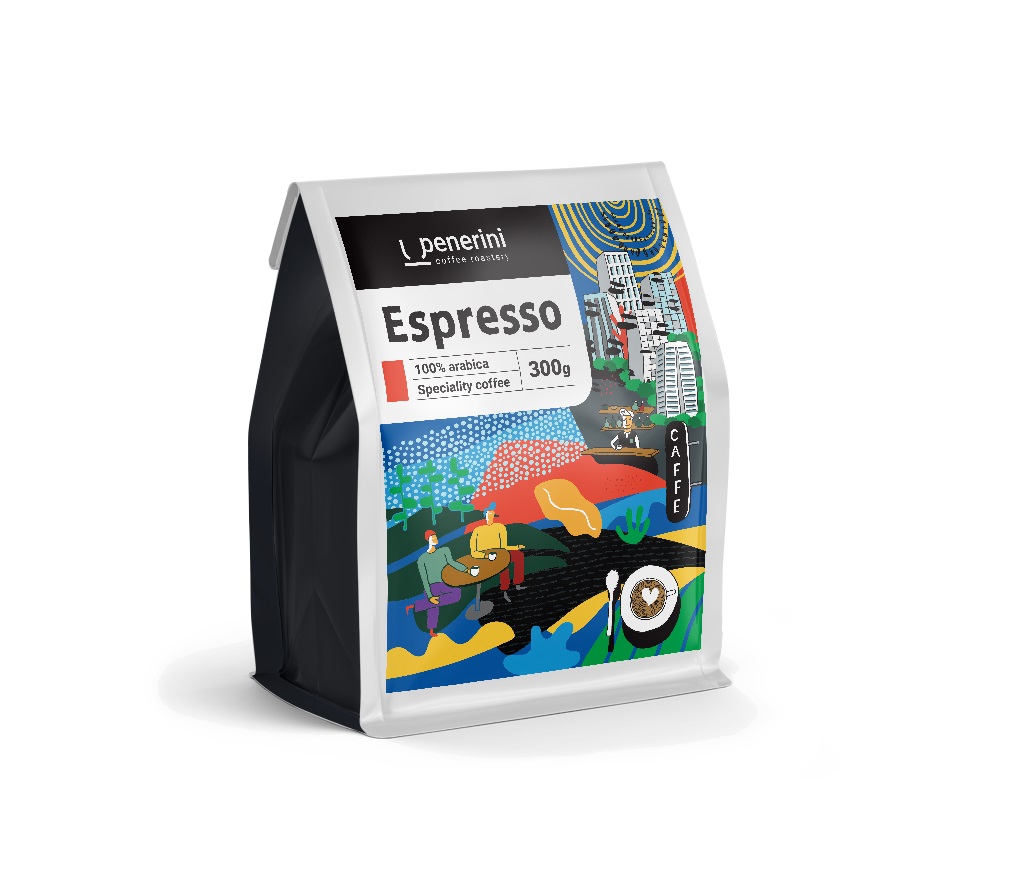 Penerini Espresso 100% arabika zrnková káva 300 g Penerini