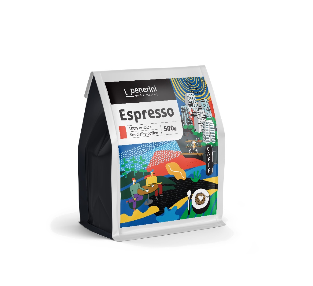 Penerini Espresso 100% arabika zrnková káva 500 g Penerini