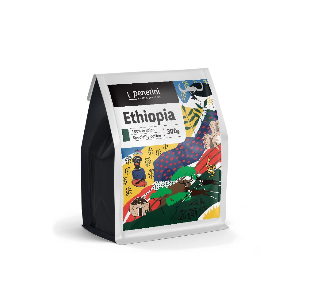 Penerini Ethiopia Yirgacheffe Halo Beriti 100% arabika zrnková káva 300 g Penerini