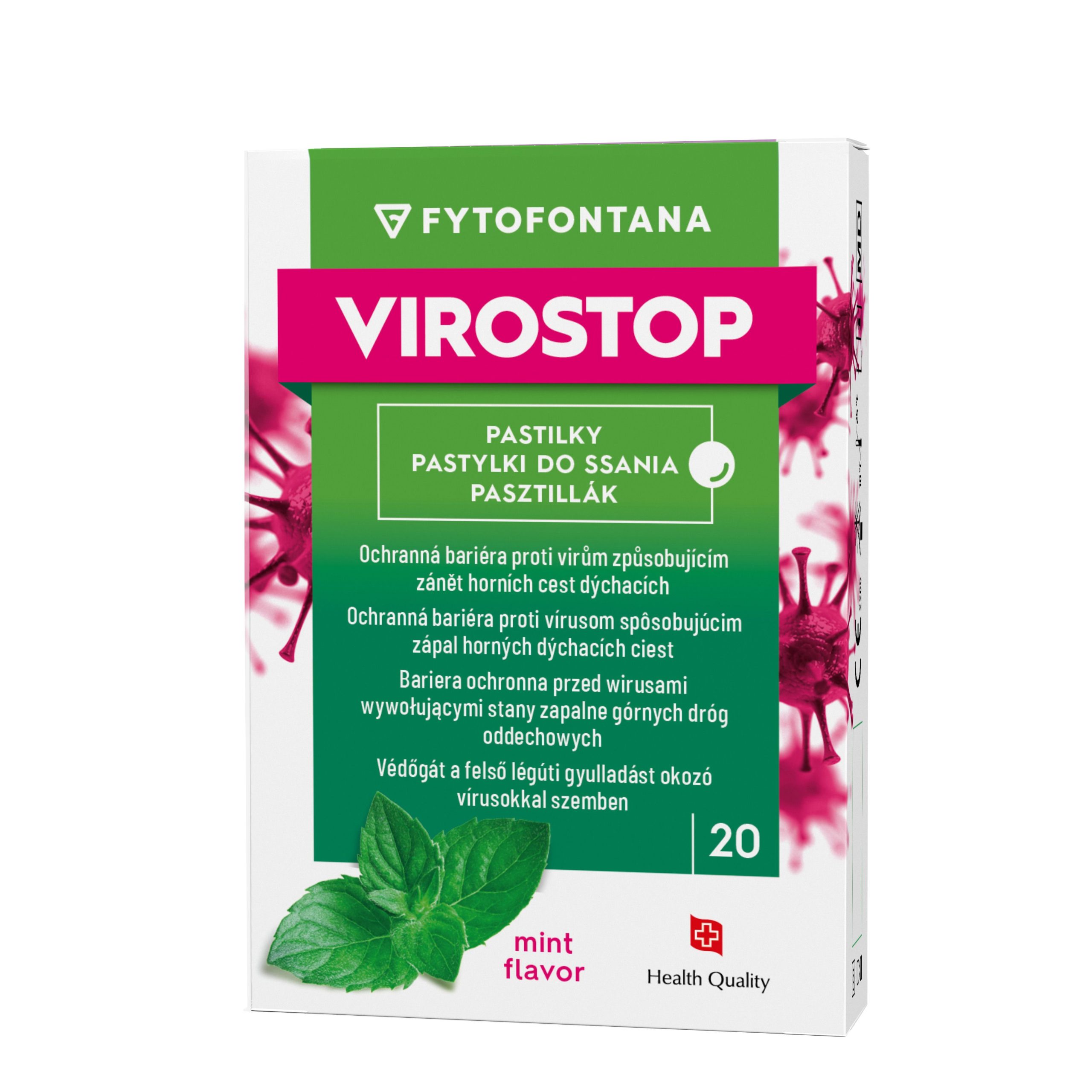 Virostop Pastilky máta 20 ks Virostop