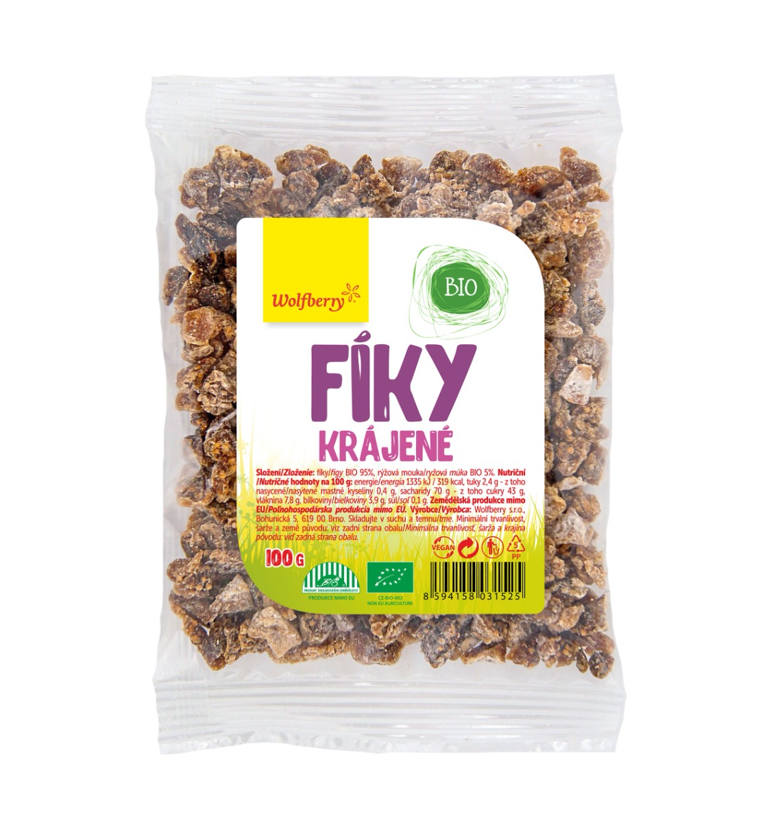 Wolfberry Fíky krájené BIO 100 g Wolfberry