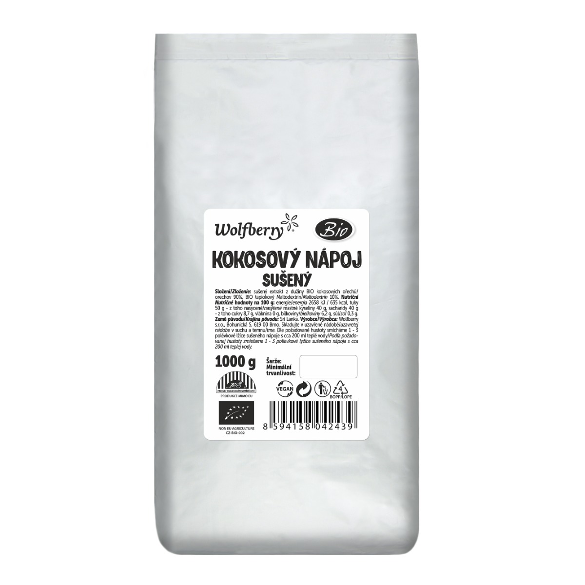 Wolfberry Kokosový nápoj sušený BIO 1000 g Wolfberry