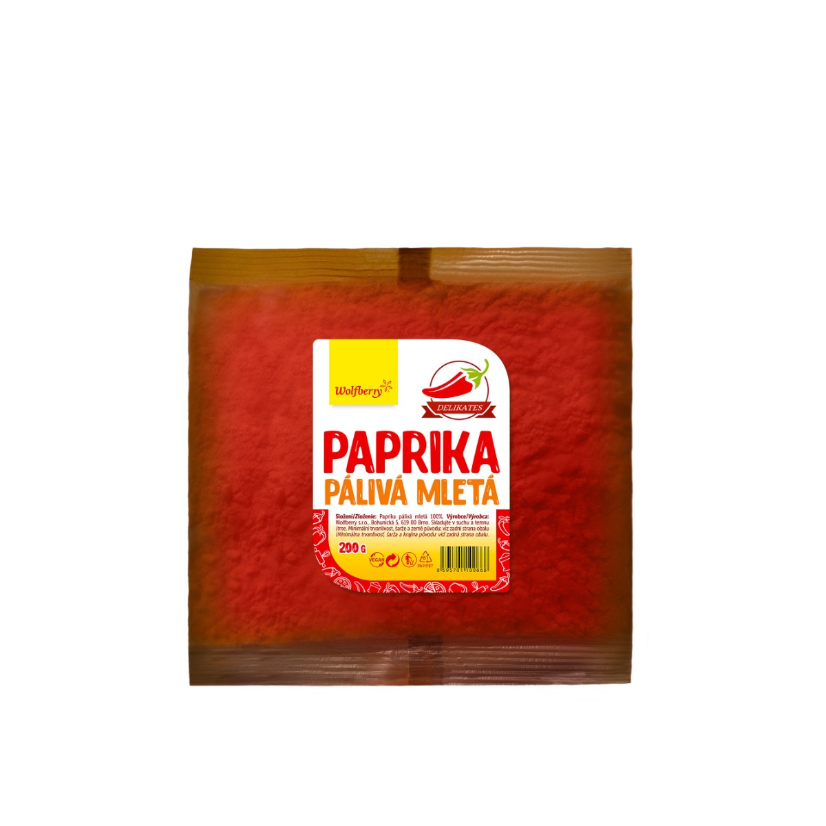 Wolfberry Paprika pálivá mletá 200 g Wolfberry