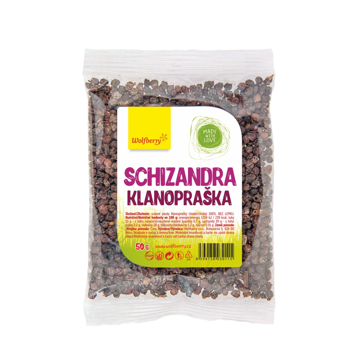 Wolfberry Schizandra Klanopraška sušené plody 50 g Wolfberry