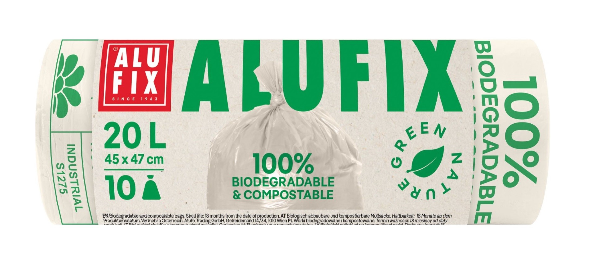 Alufix Green Nature BIO Kompostovatelné pytle na odpadky 20 l 10 ks Alufix