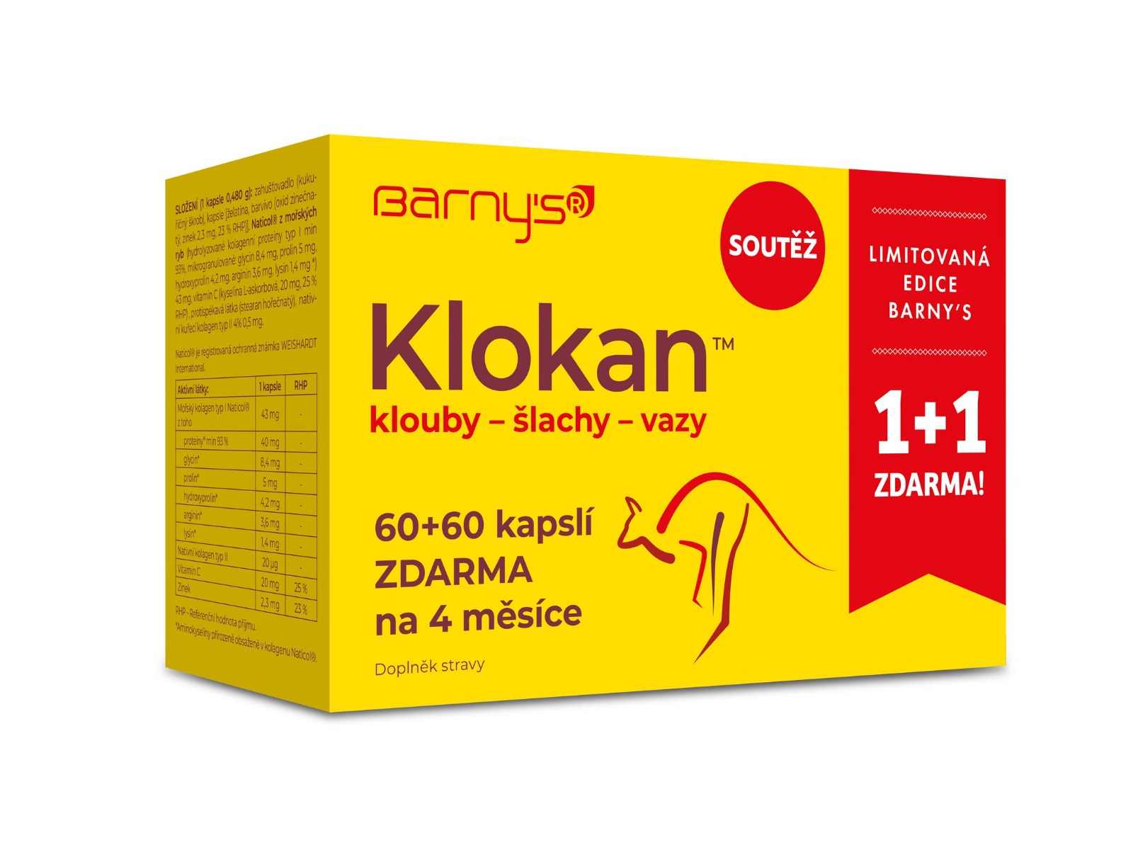 Barny´s Klokan limitovaná edice 60+60 kapslí Barny´s