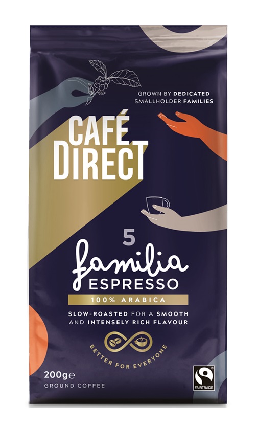 Cafédirect Familia Espresso SCA 82 mletá káva 200 g Cafédirect