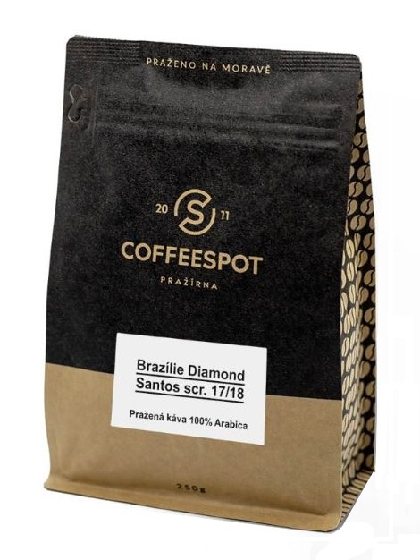 Coffeespot Brazílie Diamond Santos zrnková káva 250 g Coffeespot