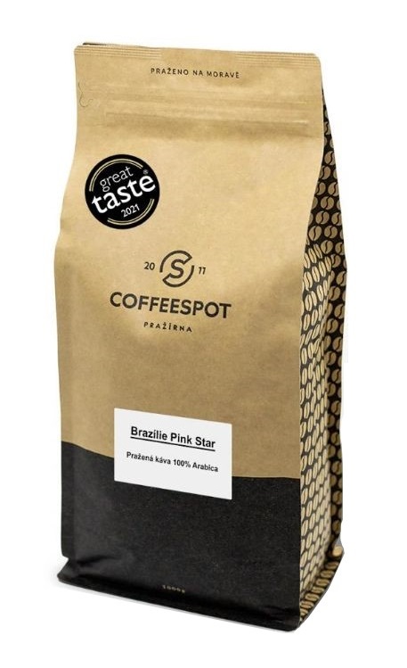 Coffeespot Brazílie Pink Star Scr. 19 zrnková káva 1000 g Coffeespot