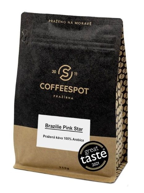 Coffeespot Brazílie Pink Star Scr. 19 zrnková káva 250 g Coffeespot