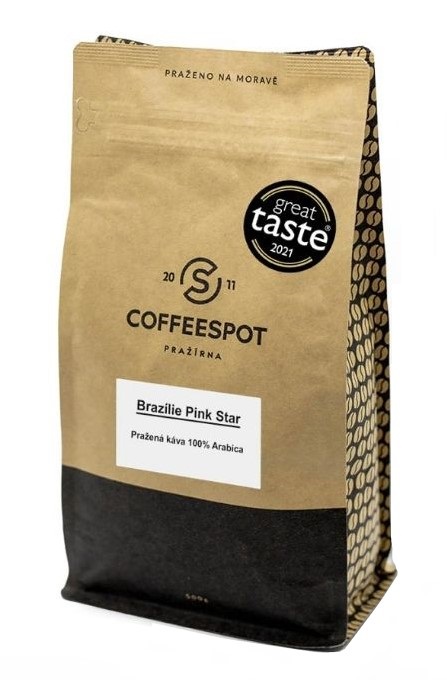 Coffeespot Brazílie Pink Star Scr. 19 zrnková káva 500 g Coffeespot