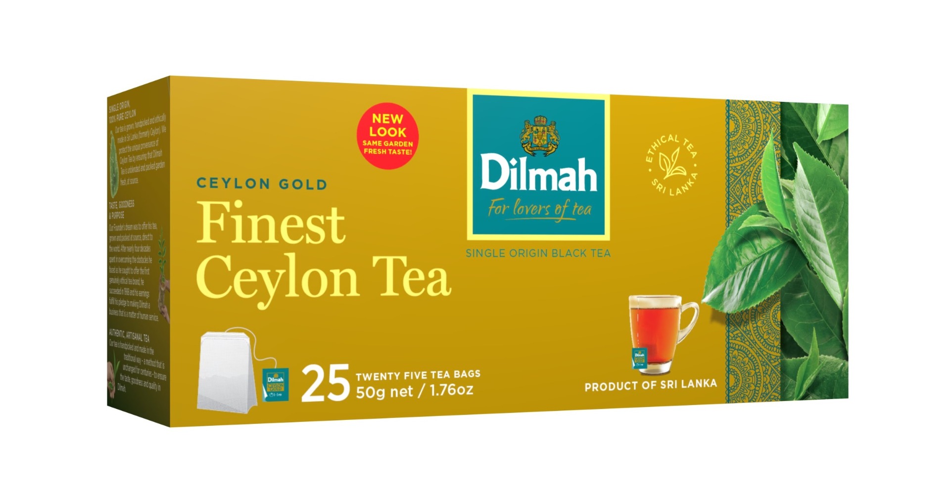 Dilmah Černý čaj Ceylon Gold nálevové sáčky 25x2 g Dilmah