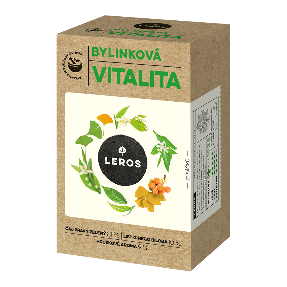 Leros Bylinková vitalita porcovaný čaj 20x2 g Leros