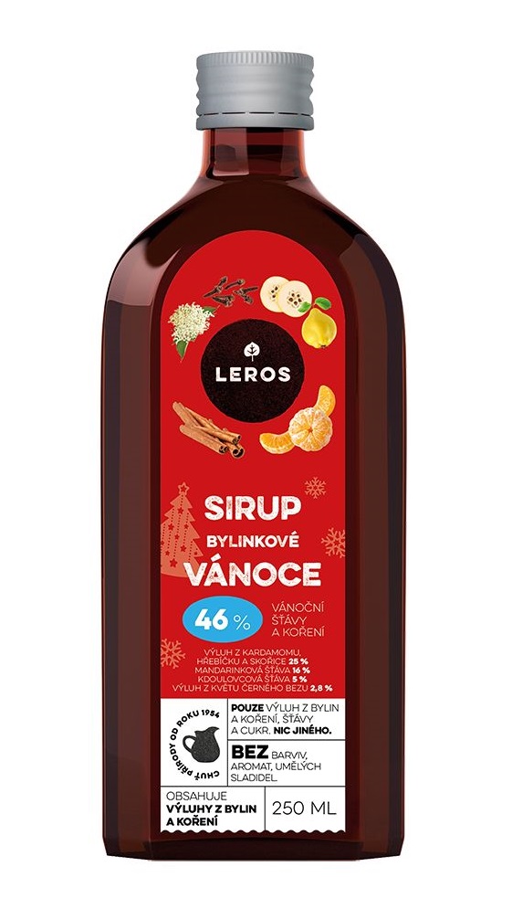 Leros Sirup Bylinkové Vánoce 250 ml Leros