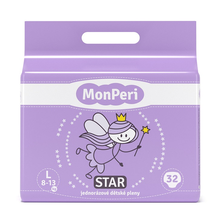 MonPeri Star L 8-13 kg dětské pleny 32 ks MonPeri