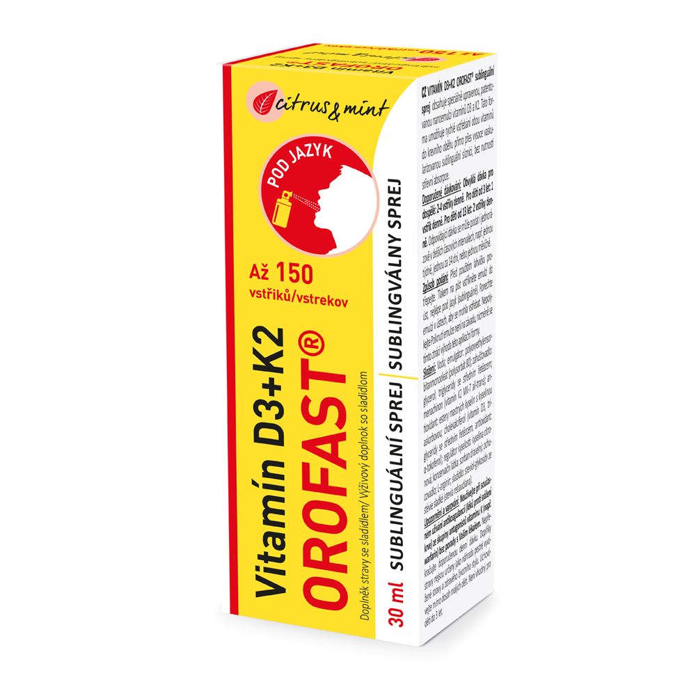 OROFAST Vitamín D3 + K2 sublinguální sprej 30 ml OROFAST