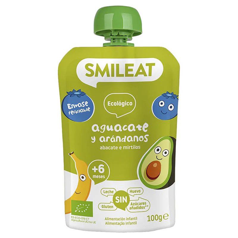 Smileat BIO kapsička jablko banán avokádo a borůvky 6M+ 100 g Smileat