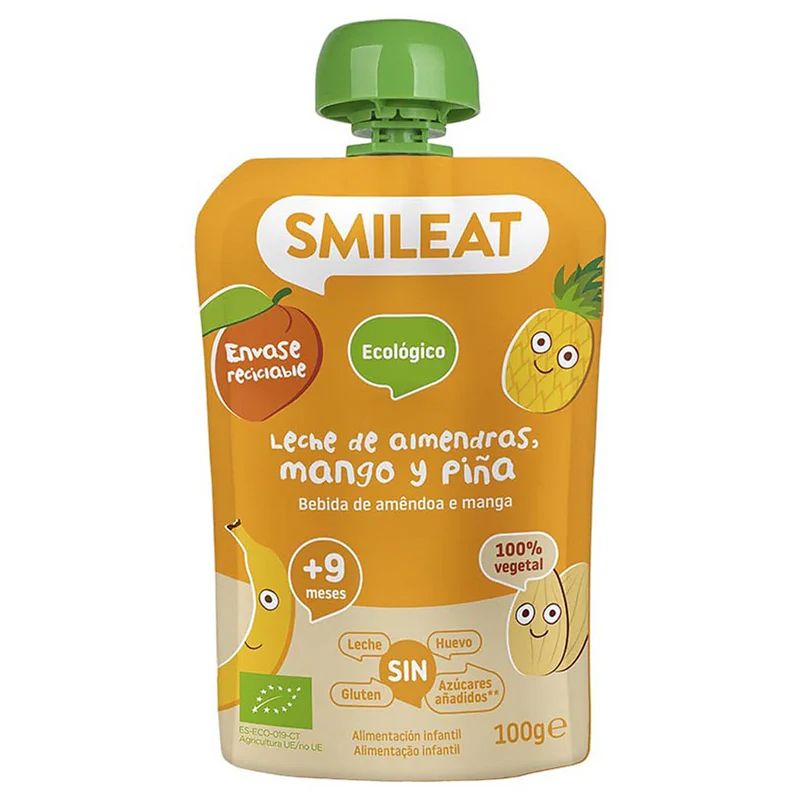 Smileat BIO kapsička mandlové mléko jablko ananas mango a banán 9M+ 100 g Smileat