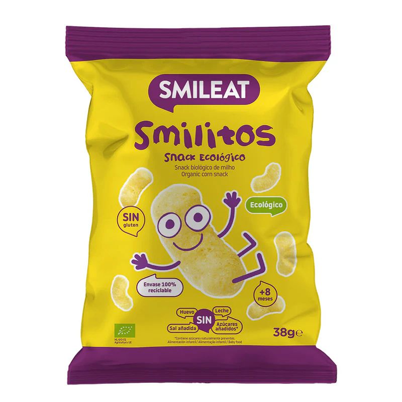 Smileat BIO kukuřičné křupky s extra panenským olivovým olejem 8M+ 38 g Smileat