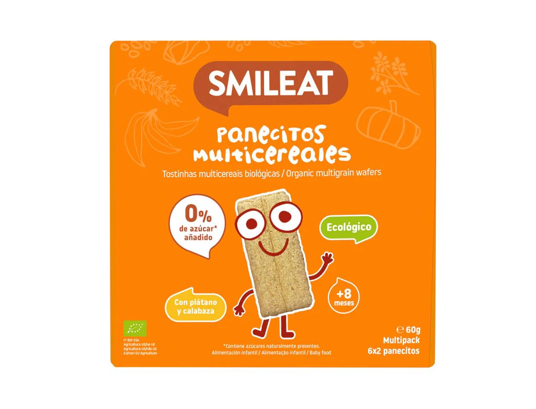 Smileat BIO oplatky první zoubky banán a dýně bez lepku s vitaminem B1 8M+ 60 g Smileat