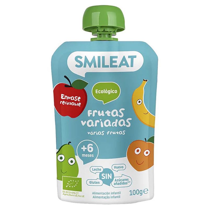 Smileat BIO ovocná kapsička broskev banán jablko a hruška 6M+ 100 g Smileat