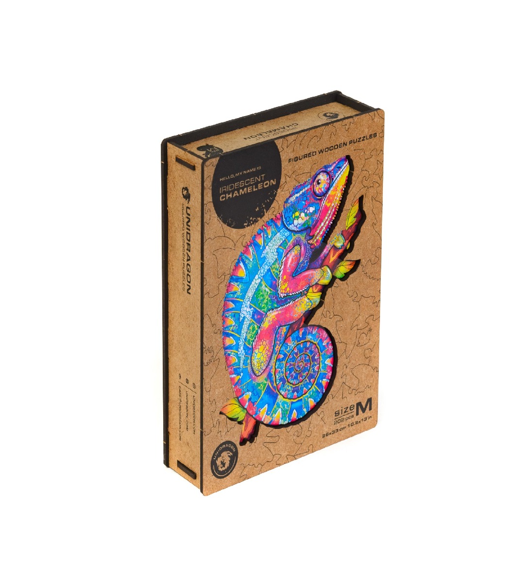 Unidragon Dřevěné puzzle Iridescent Chameleon 202 ks Unidragon