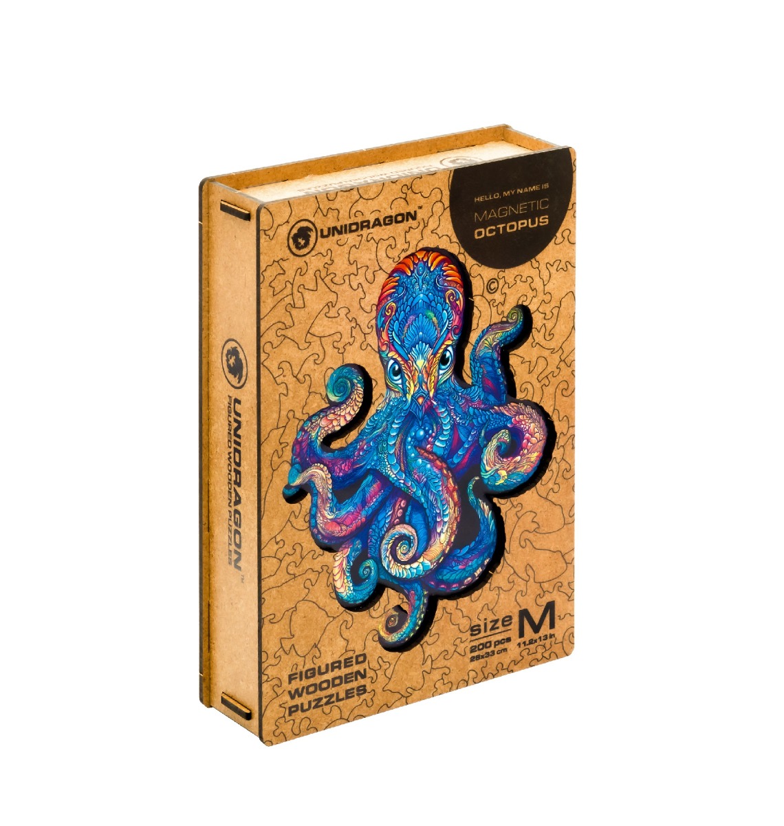 Unidragon Dřevěné puzzle Magnetic Octopus 200 ks Unidragon