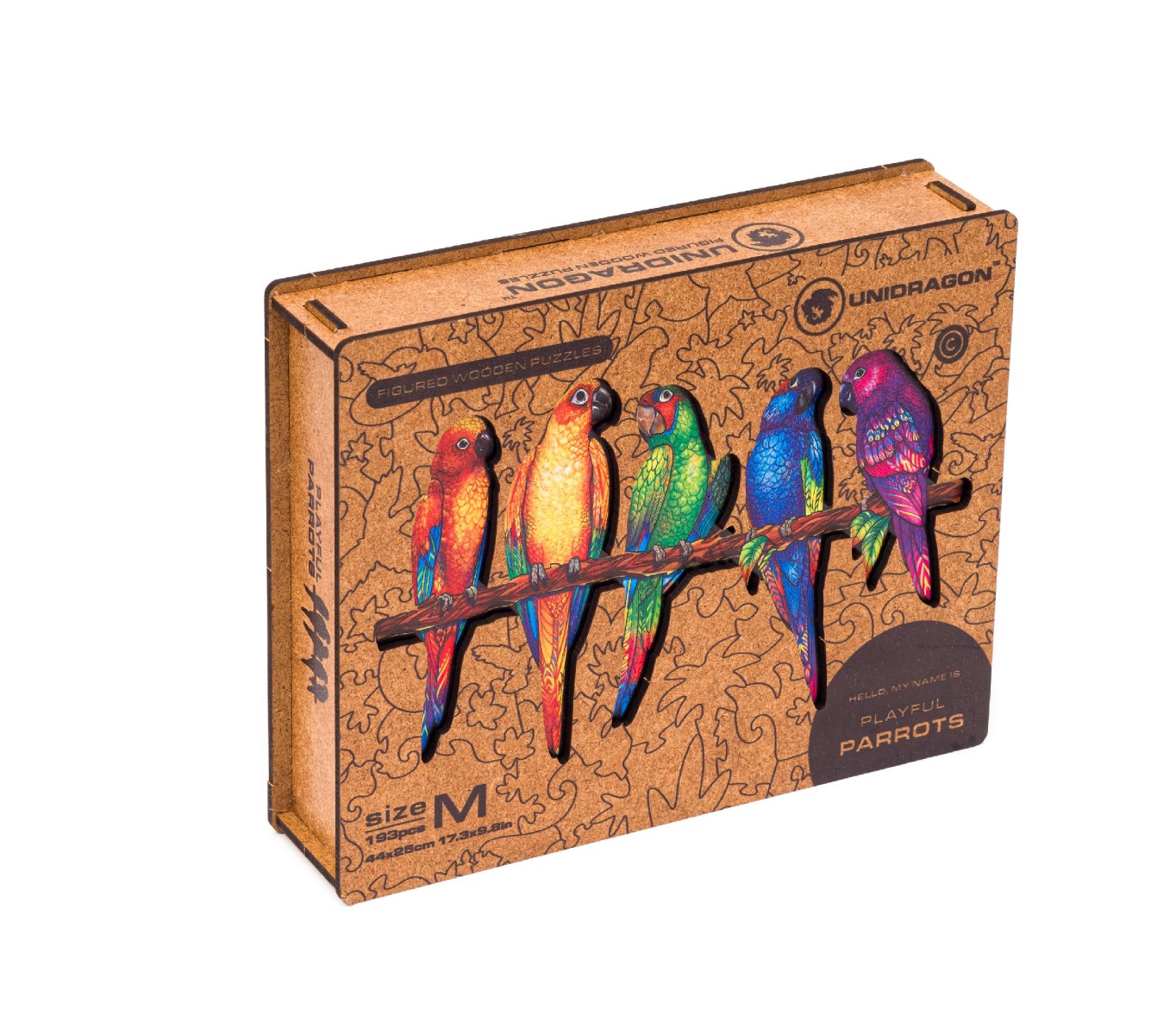 Unidragon Dřevěné puzzle Playful Parrots 193 ks Unidragon