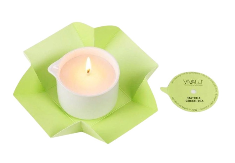 Vivalu Masážní svíčka matcha zelený čaj 100 ml Vivalu