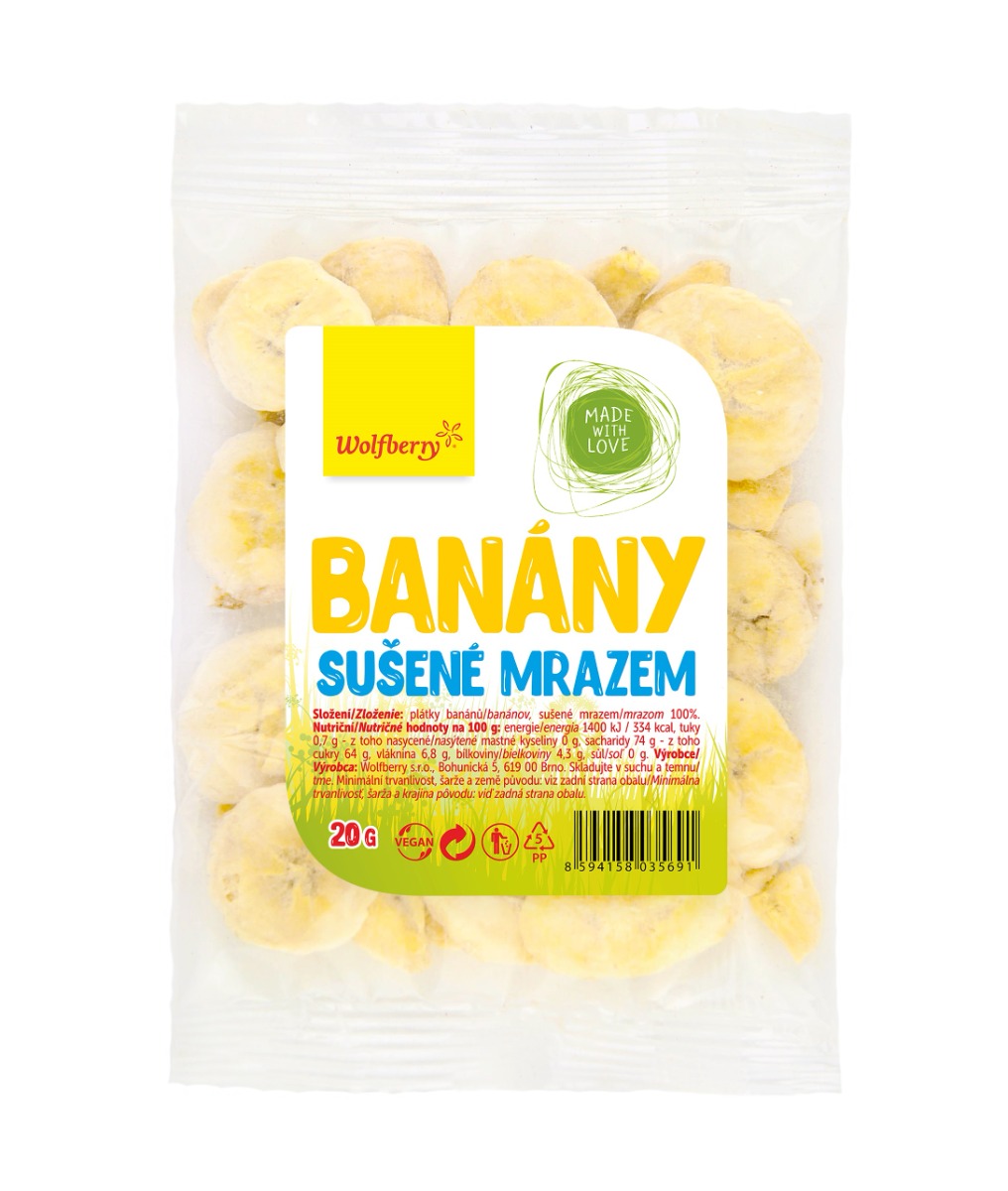 Wolfberry Banány lyofilizované 20 g Wolfberry