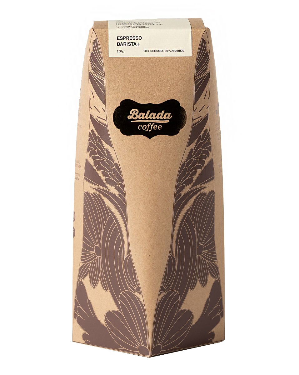 Balada Coffee Espresso Barista+ 80% Arabica 20% Robusta zrnková káva 250 g Balada Coffee