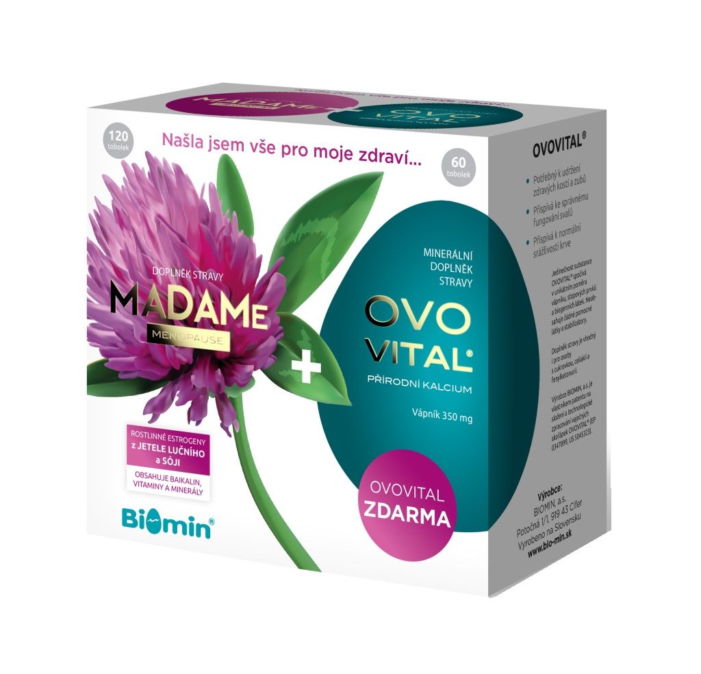 Biomin MADAMe Menopause 120 tobolek + Ovovital 60 tobolek Biomin