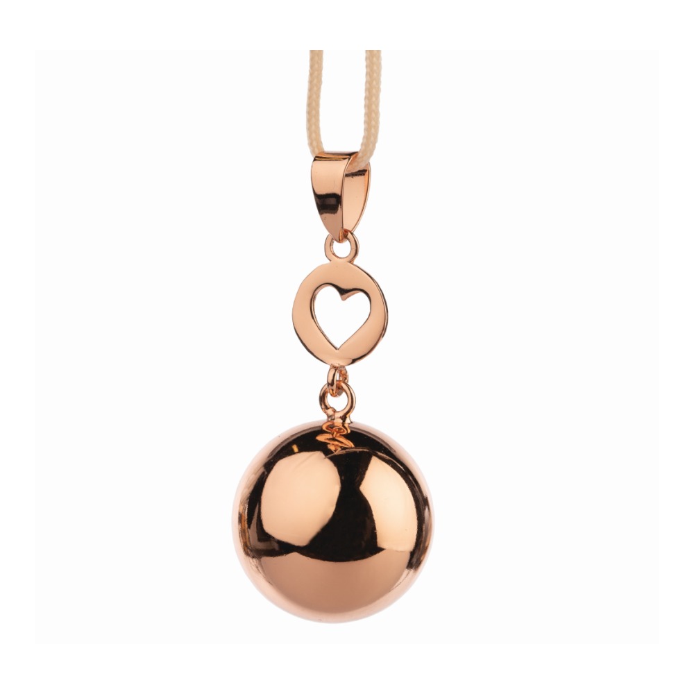 Bola Fantasy Těhotenská rolnička 1 ks Rose Gold Heart Bola