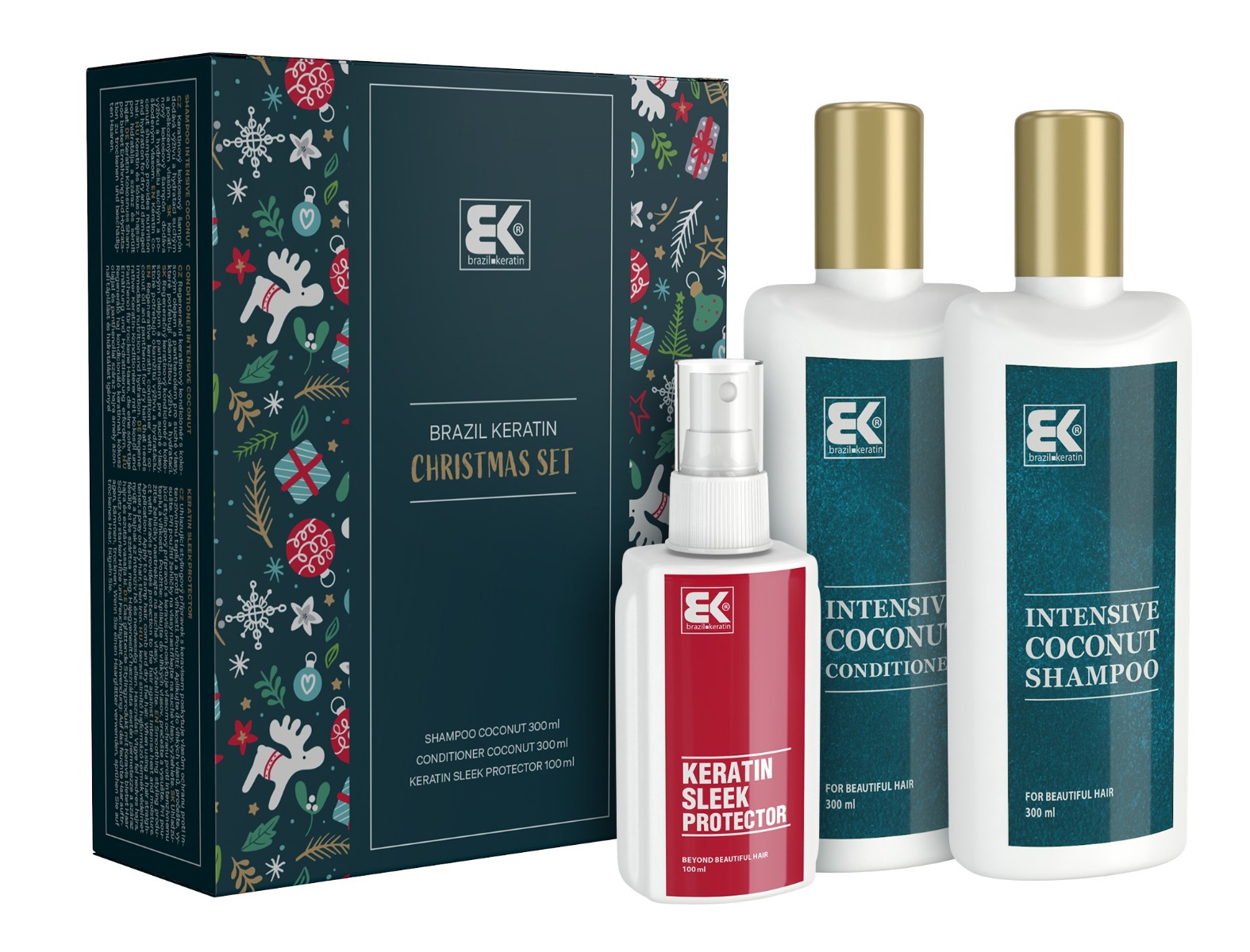 Brazil Keratin Christmas Coconut dárkový set 3 ks Brazil Keratin