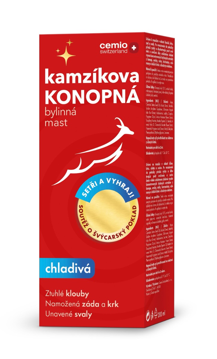 Cemio Kamzíkova konopná mast chladivá 200 ml + soutěž Cemio