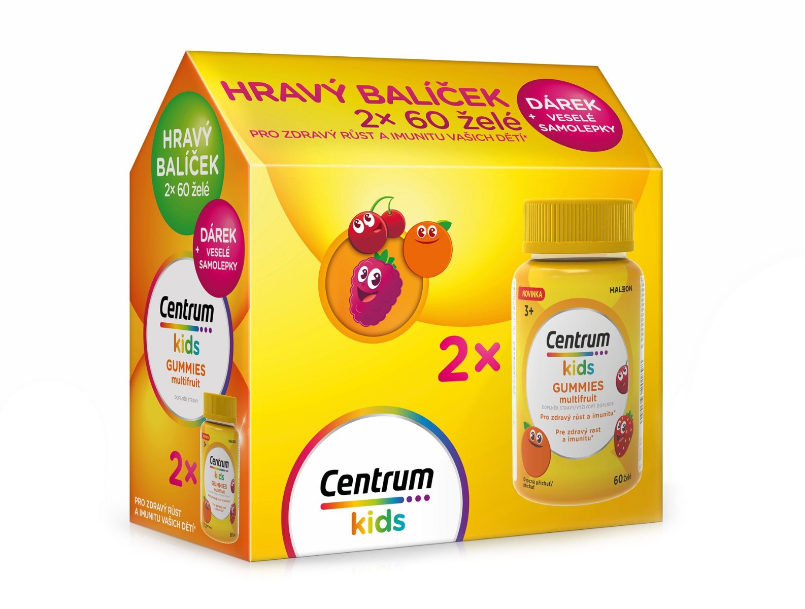 Centrum Kids Gummies multivitamín pro děti multifruit dárkové balení 2x60 ks Centrum