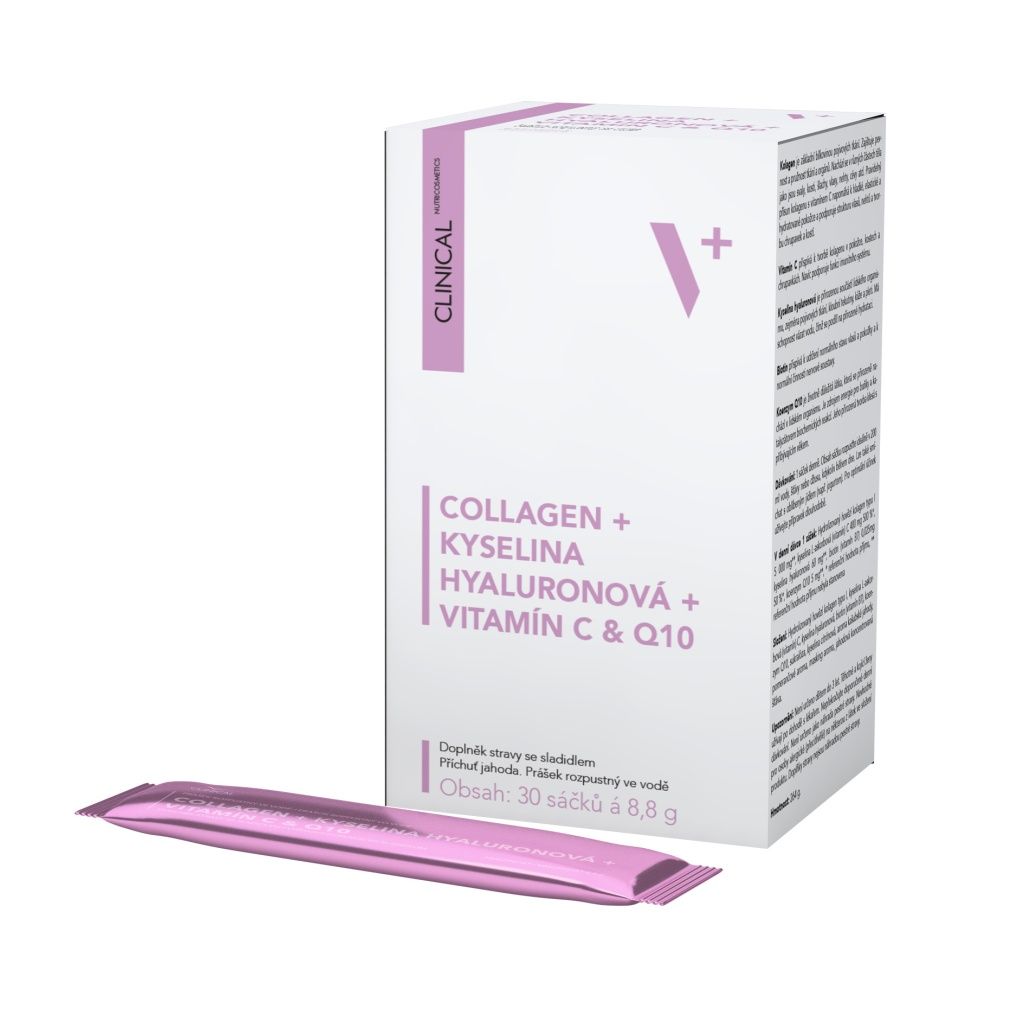 Clinical Collagen + kyselina Hyaluronová + vitamin C & Q10 30 sáčků Clinical