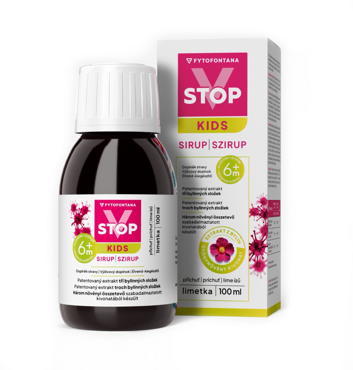 Fytofontana V-STOP Kids 6m+ limetka sirup 100 ml Fytofontana