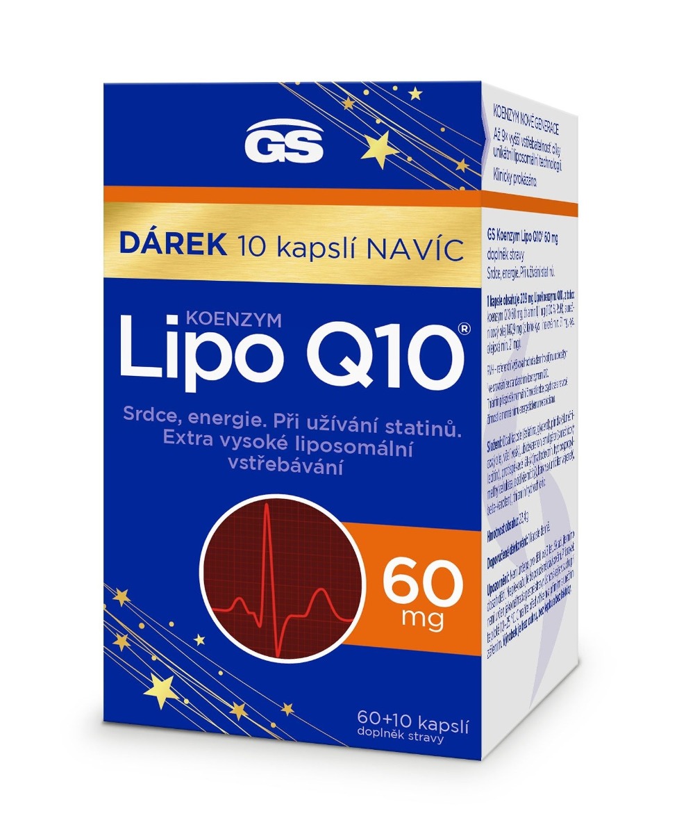 GS Koenzym Lipo Q10 60 mg 60+10 kapslí GS