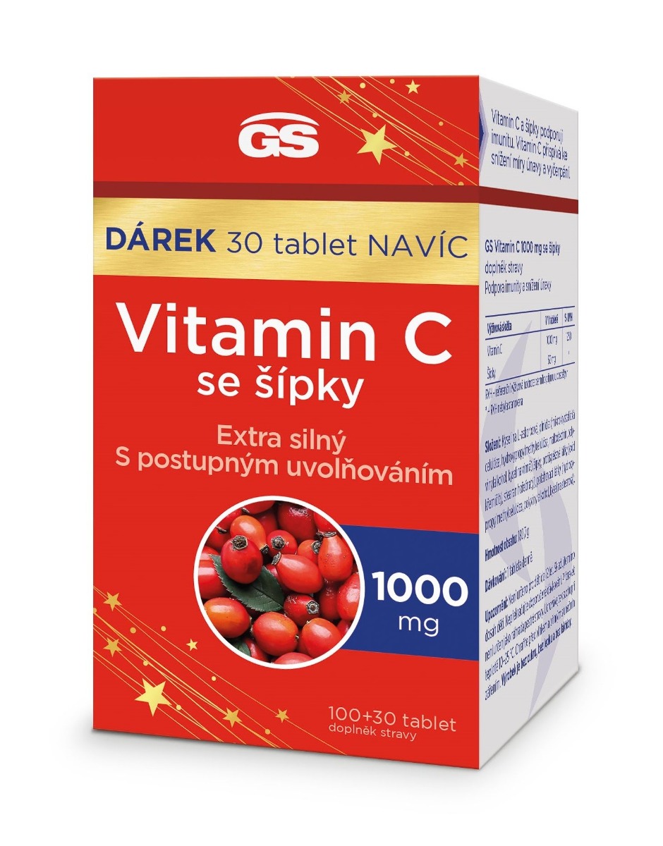 GS Vitamin C 1000 mg se šípky 100+30 tablet GS