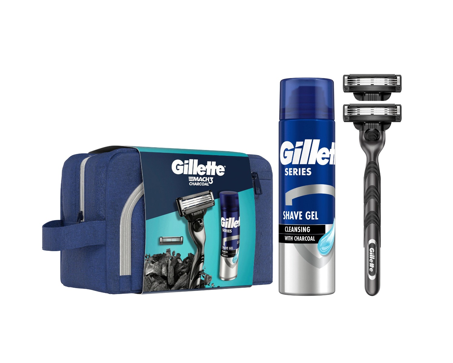 Gillette Mach3 Charcoal dárková sada v tašce Gillette