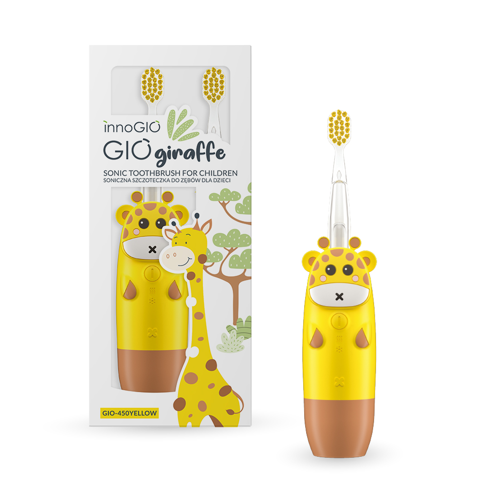 InnoGIO GIOGiraffe dětský sonický zubní kartáček 1 ks Yellow InnoGIO