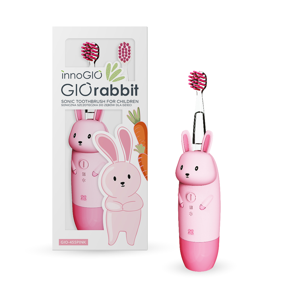 InnoGIO GIORabbit dětský sonický zubní kartáček 1 ks Pink InnoGIO