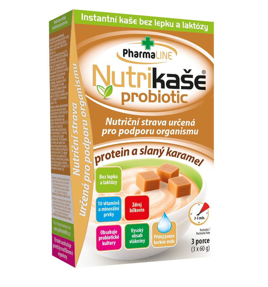 Nutrikaše probiotic protein a slaný karamel 3x60 g Nutrikaše