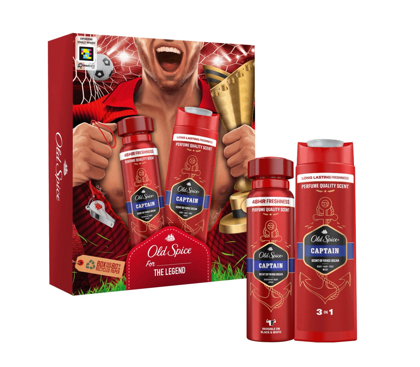 Old Spice Captain Footballer dárková sada se sprchovým gelem Old Spice